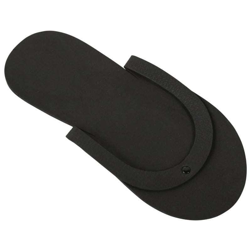 ForPro Professional Collection ForPro Comfy Pedi Slippers, Black, Disposable Foam Pedicure Slippers for Nail Salons & Spas, Individually-Wrapped, 12-Pair - Image 1